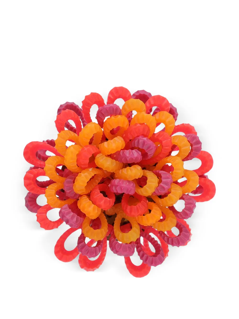 Pre-owned Vintage Floral-design Brooch In Red