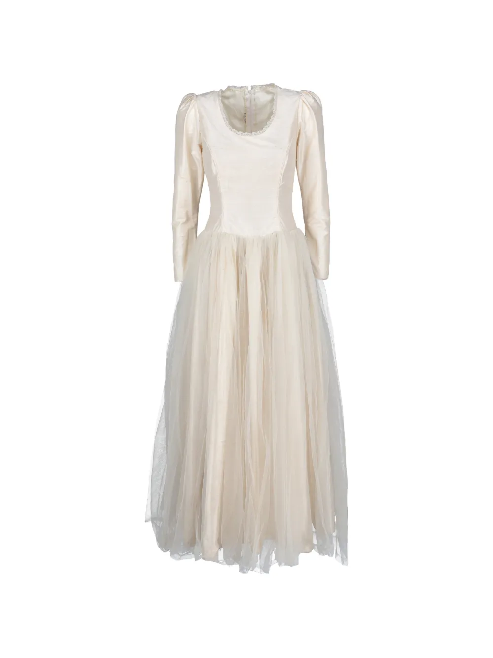 Vintage tulle overlay dress - Nude
