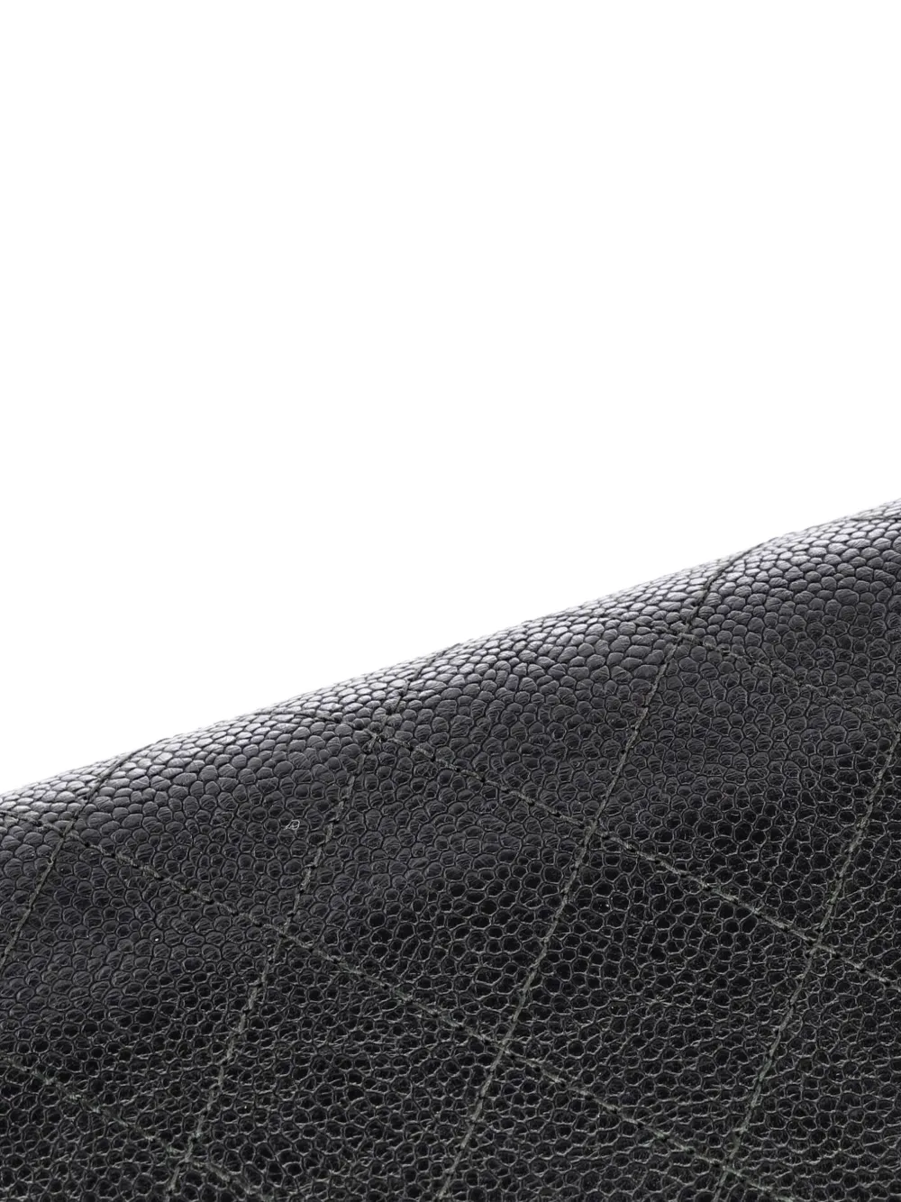 Chanel Pre-owned Thread Around Square Wallet on Chain Quilted Caviar Crossbody Bag in Black, view 5