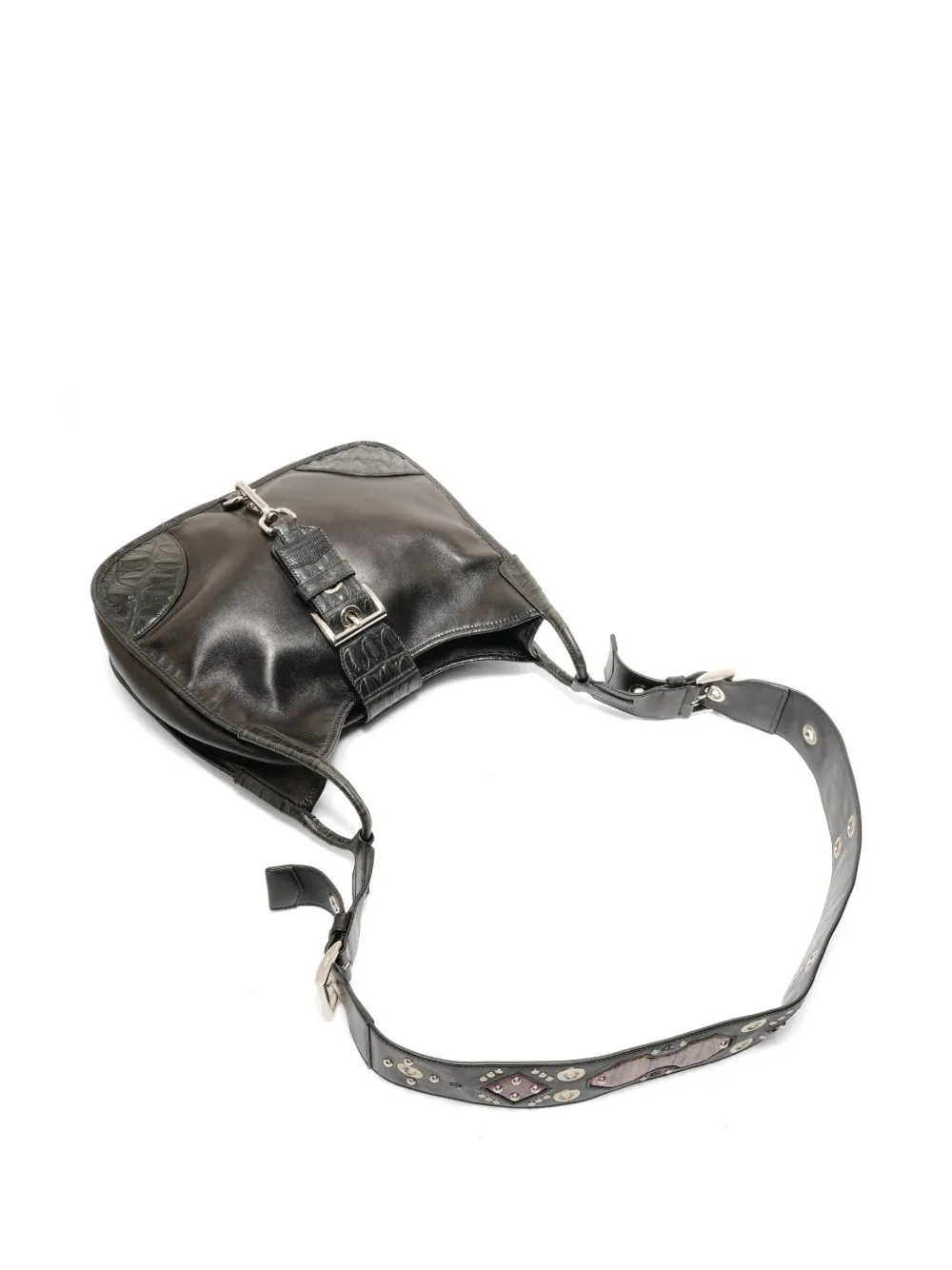 Prada Pre-Owned 1999-2010 Studded Leather Shoulder Bag | Black