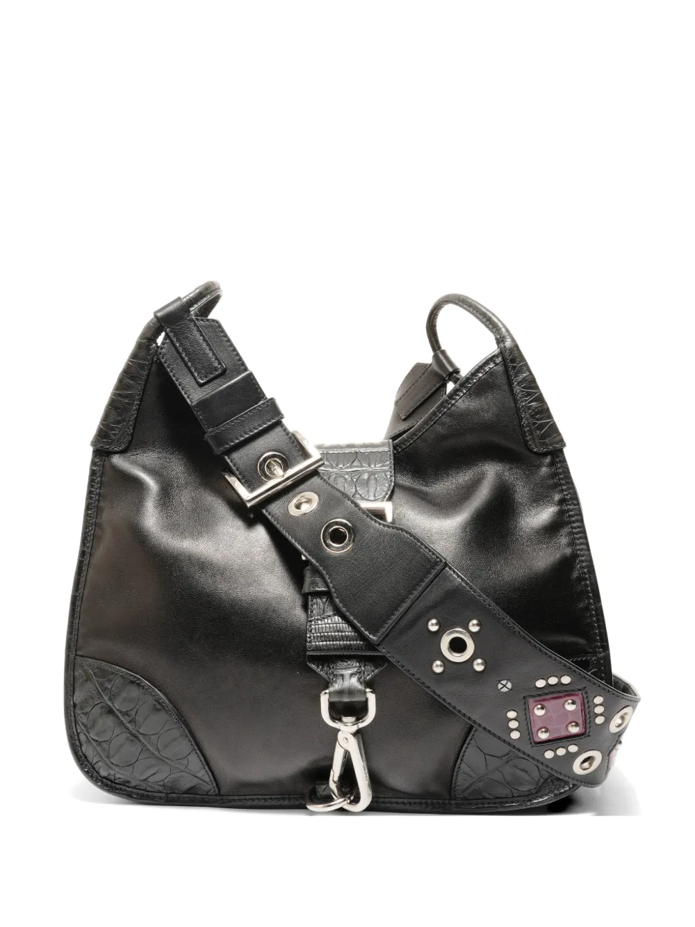 Prada Pre-Owned 1999-2010 studded leather shoulder bag - Nero