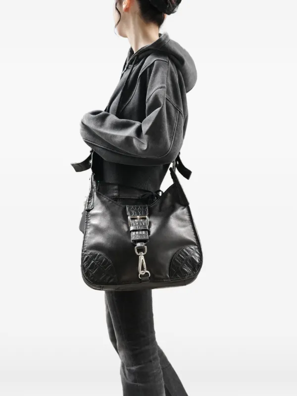 【早い者勝ち】90s PRADA LEATHER SHOULDER BAG Prada Pre-Owned 1999-2010 Studded Leather Shoulder Bag | Black