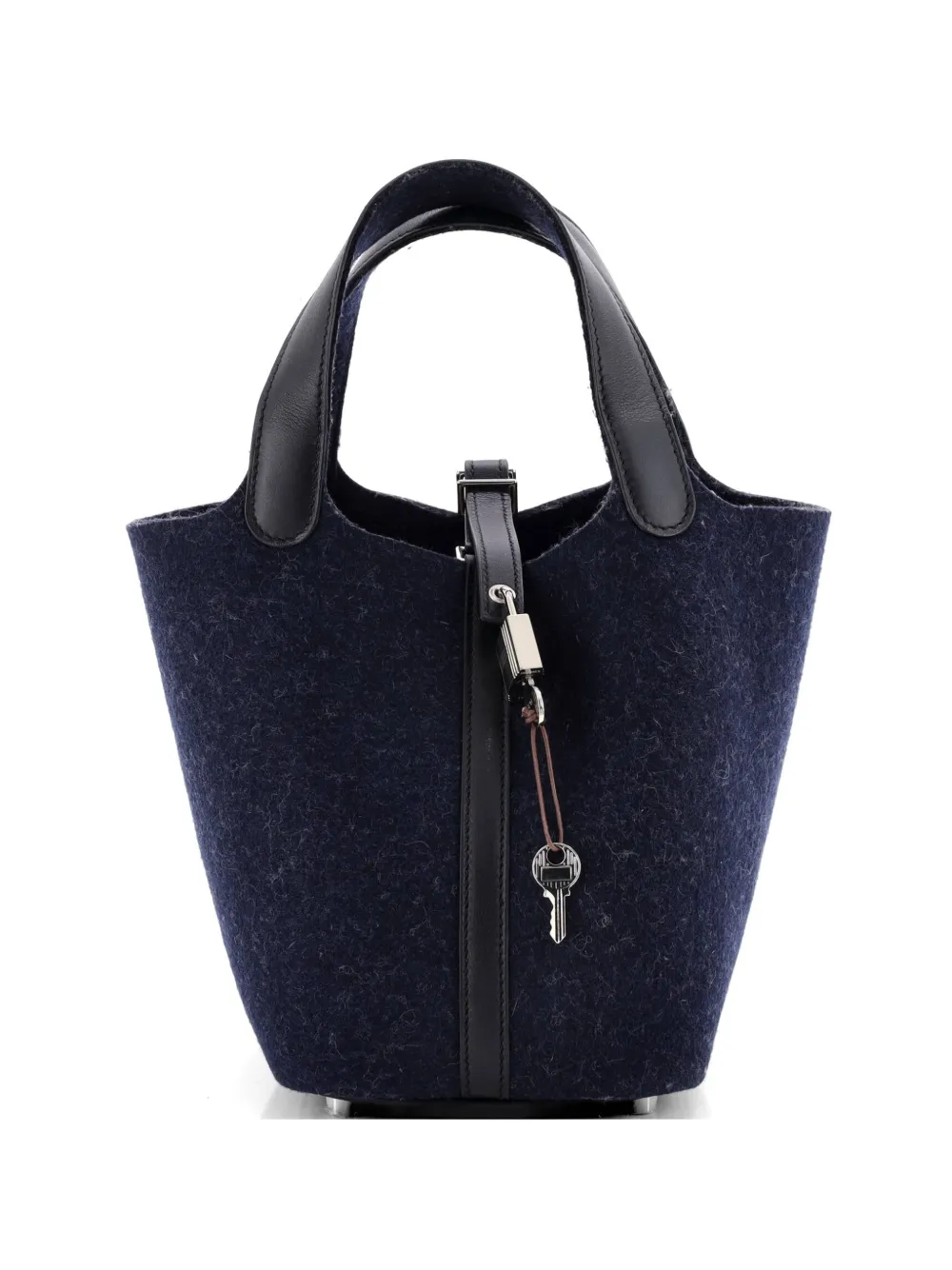 Hermès Pre-Owned Picotin Lock Bag Felt with Leather PM bucket bag - Nero