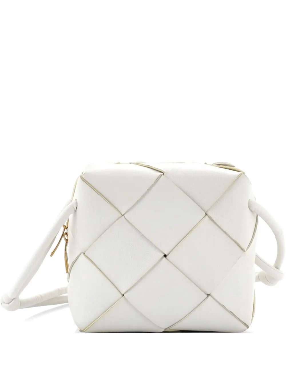 Bottega Veneta Pre-Owned Cassette Camera Maxi Intrecciato Leather Mini crossbody bag - White