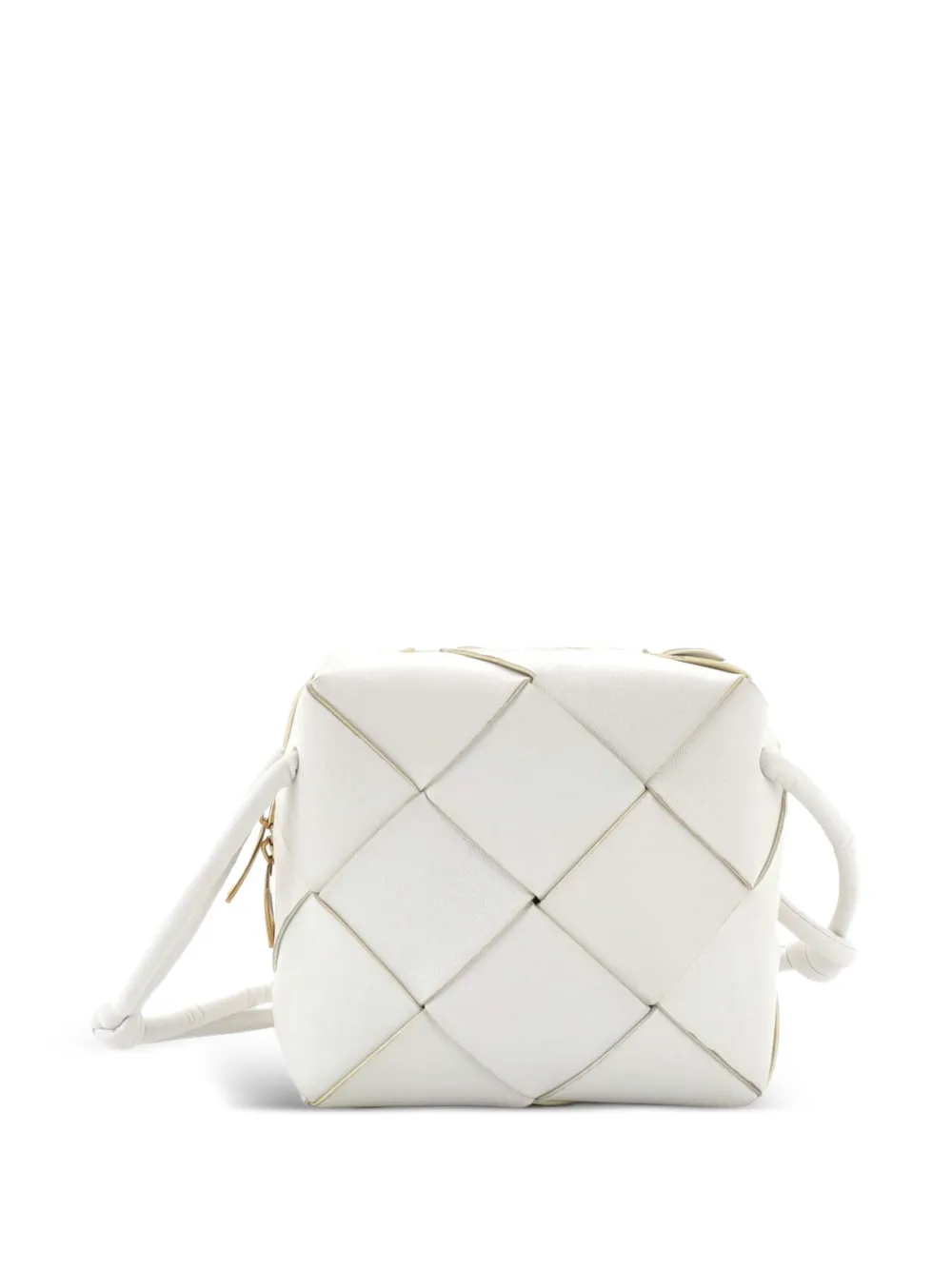 Bottega Veneta Pre-Owned Cassette Camera Maxi Intrecciato Leather Mini crossbody bag - Bianco
