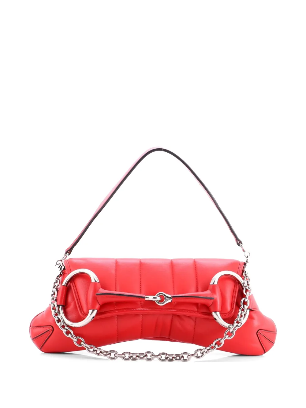 Gucci Pre-Owned Horsebit Chain Vertical Quilted Leather Large shoulder bag - Rot