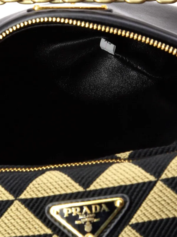 Prada Pre-Owned ダブルシンボル トライアングル レザー＆ジャカード