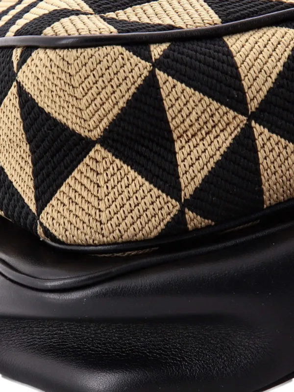 Prada Pre-Owned ダブルシンボル トライアングル レザー＆ジャカード