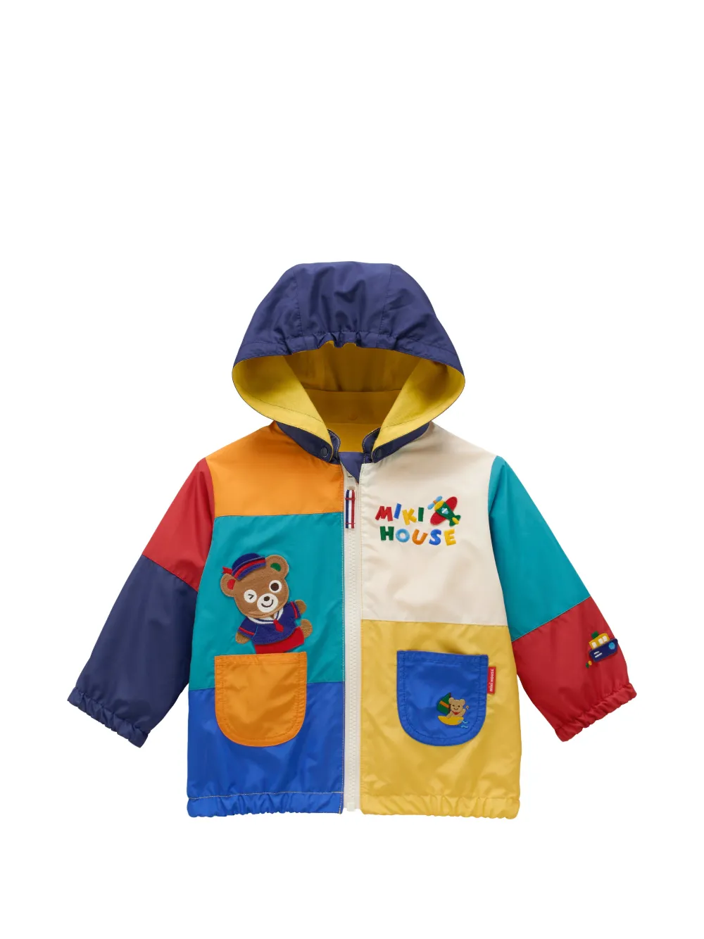 Miki House reversible colour-block windbreaker - Blu