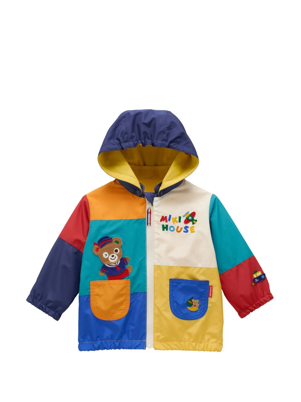Miki House reversible colour-block windbreaker - Blu