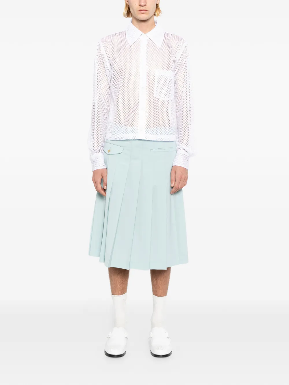 Comme des Garçons Homme Plus Mesh overhemd Wit