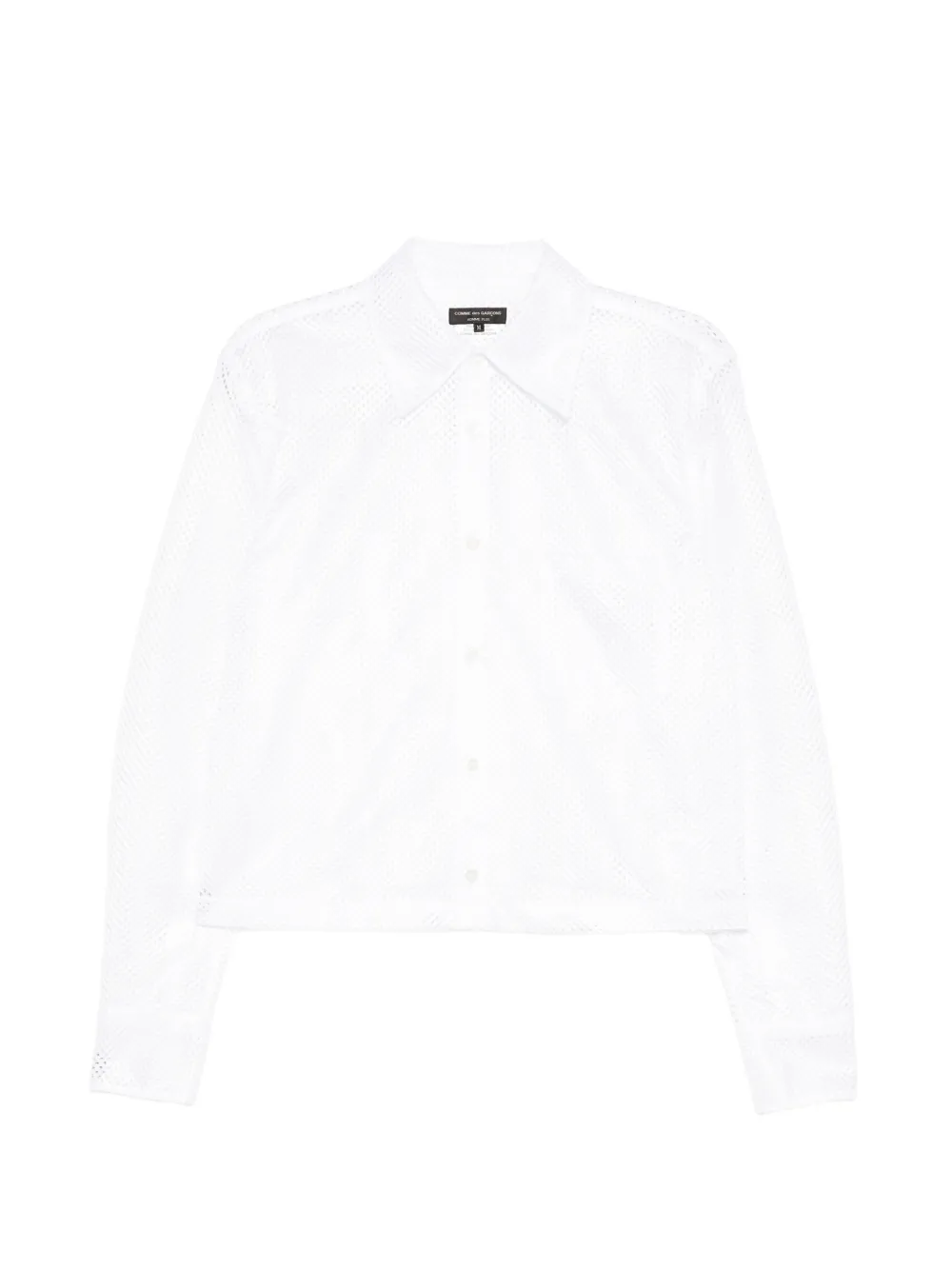 Comme des Garçons Homme Plus mesh long-sleeve shirt - Bianco