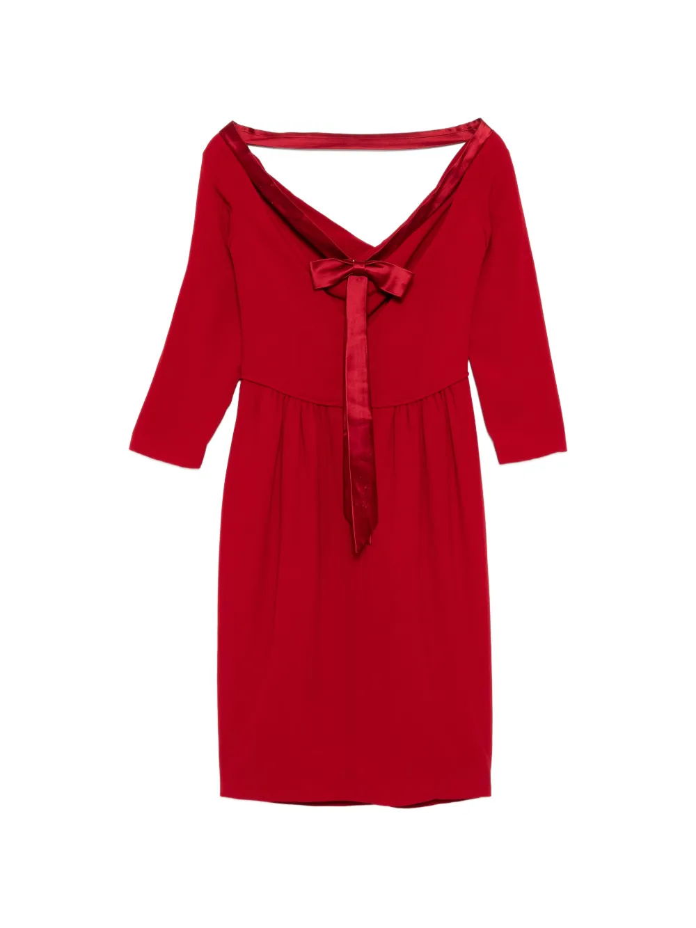 DSQUARED2 Jurk met geplooide taille en col Rood
