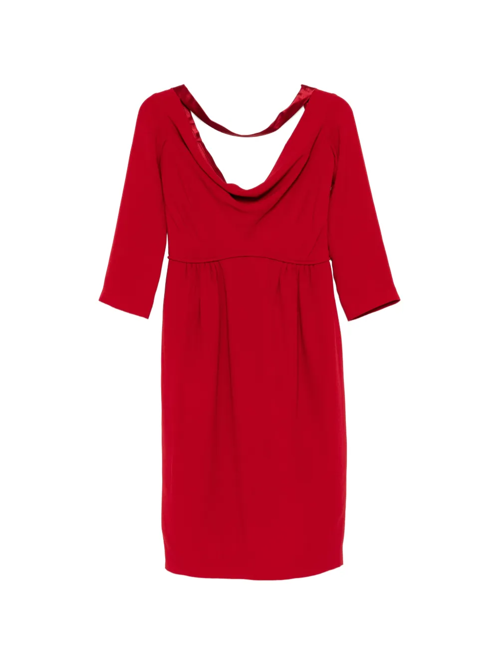 DSQUARED2 cowl-neck pleated-waist dress - Rot