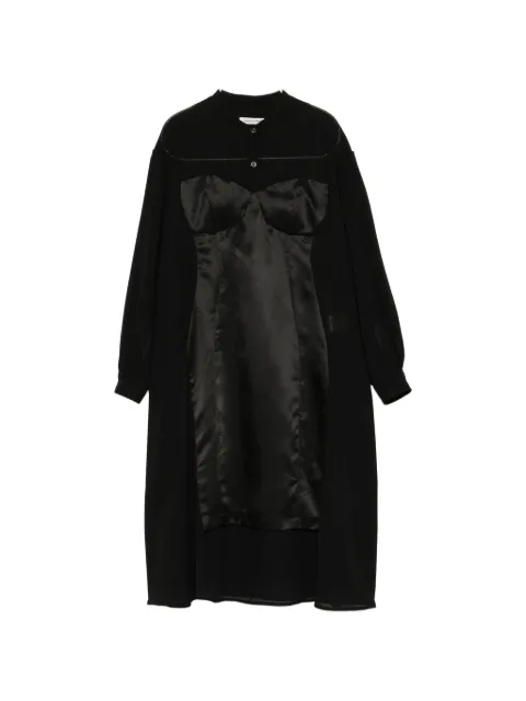 Undercover satin-panelled layered dress