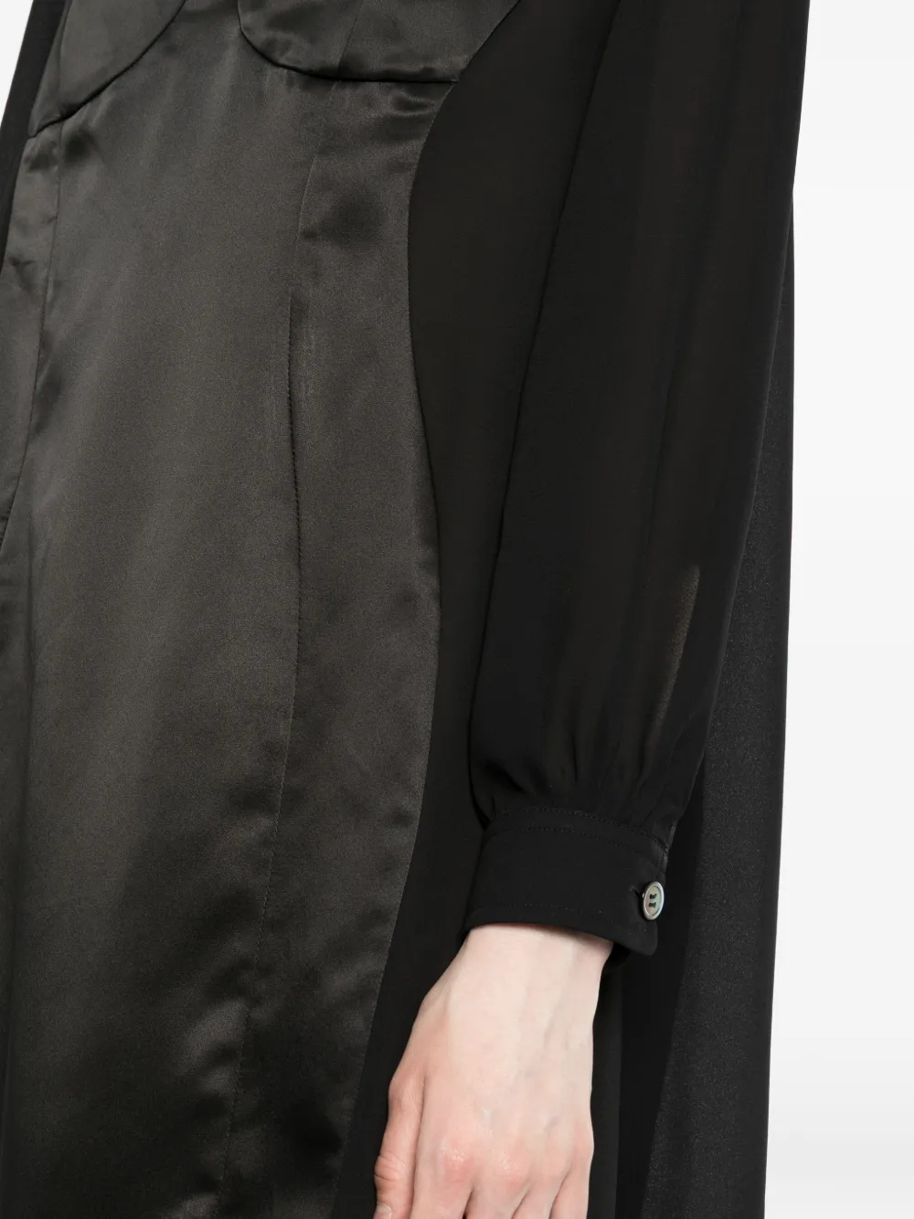 Undercover Gelaagde jurk met satijnen vlakken Zwart