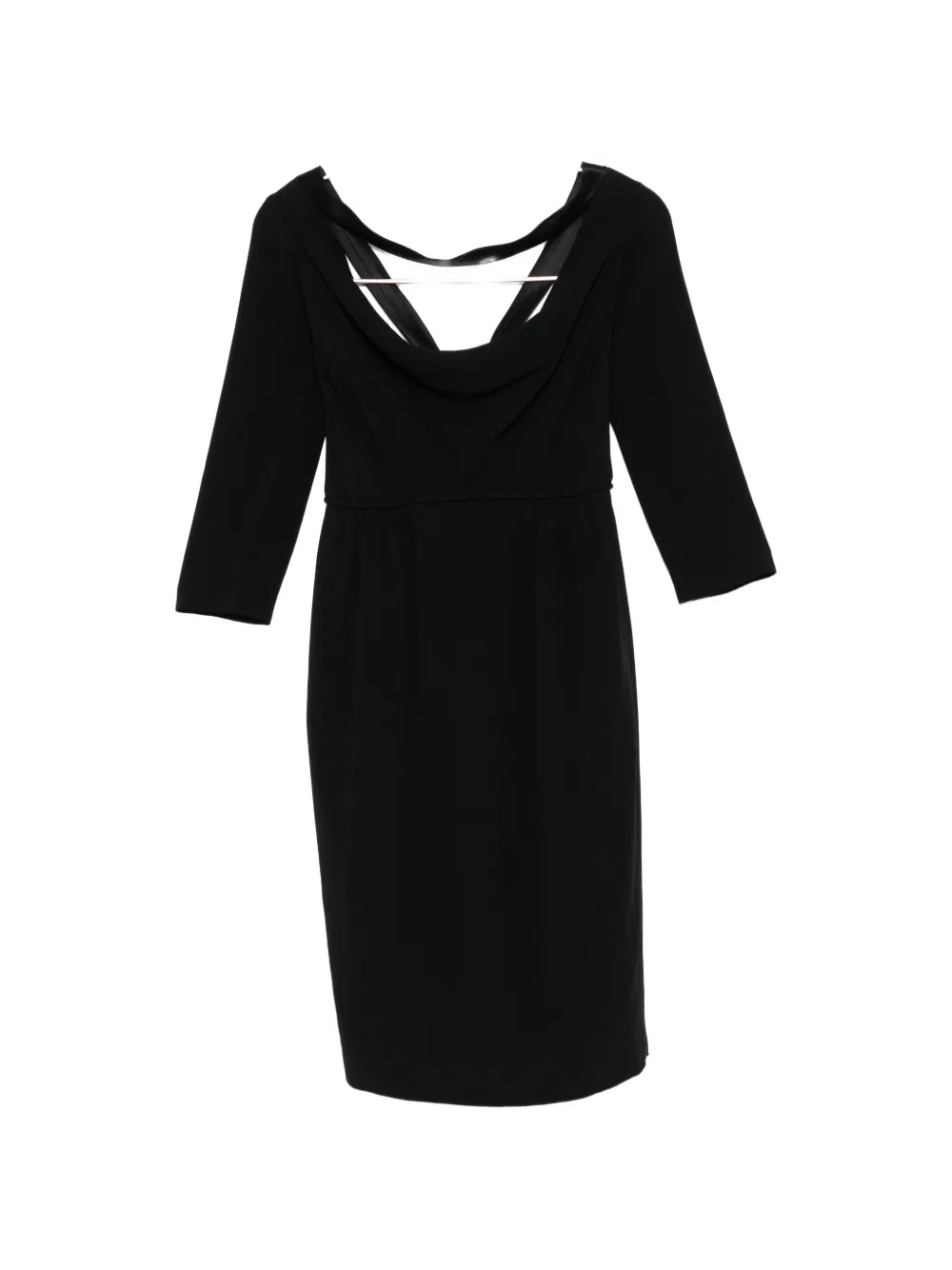 DSQUARED2 cowl-neck three-quarter-sleeve dress - Nero