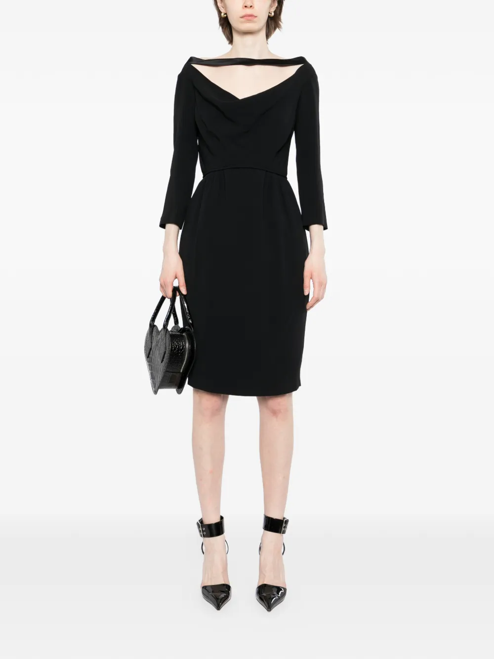 DSQUARED2 Jurk met cropped hals en cropped mouwen Zwart