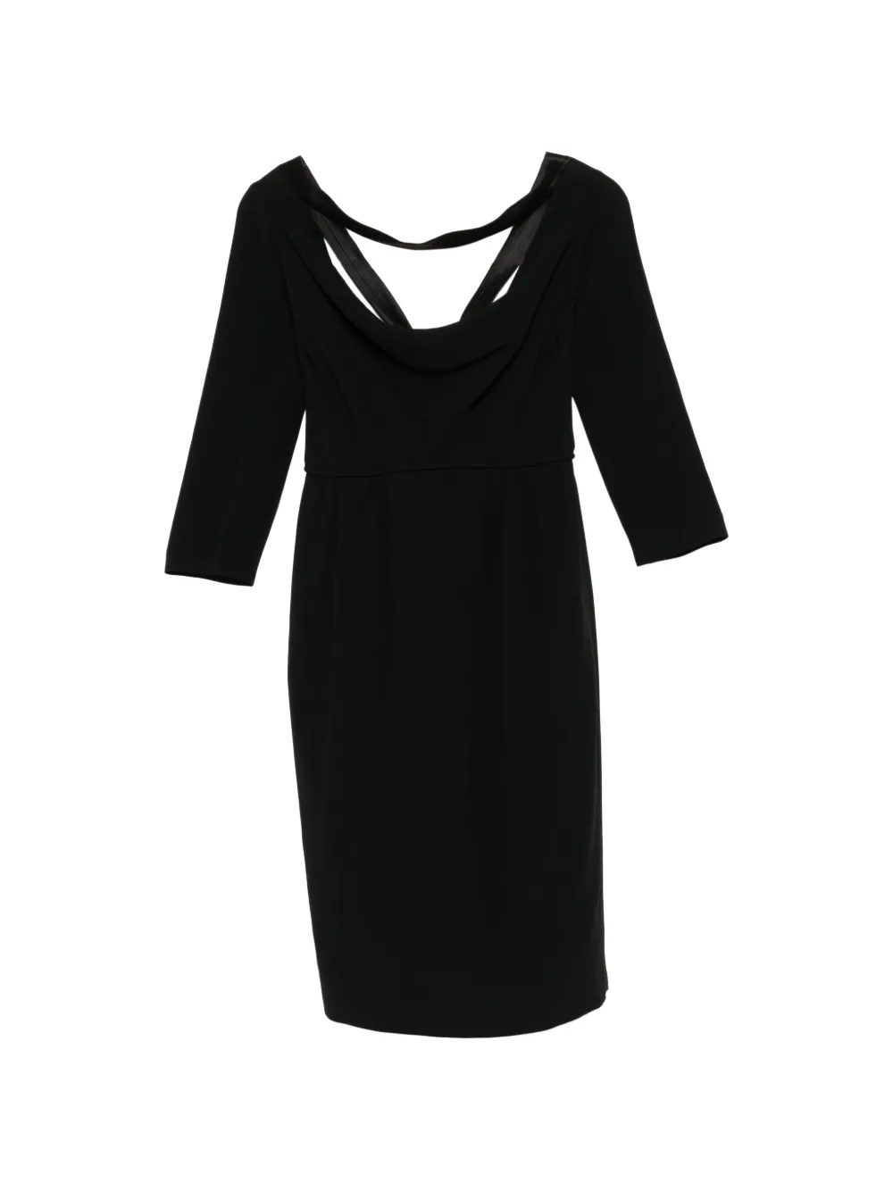 DSQUARED2 cowl-neck three-quarter-sleeve dress - Schwarz