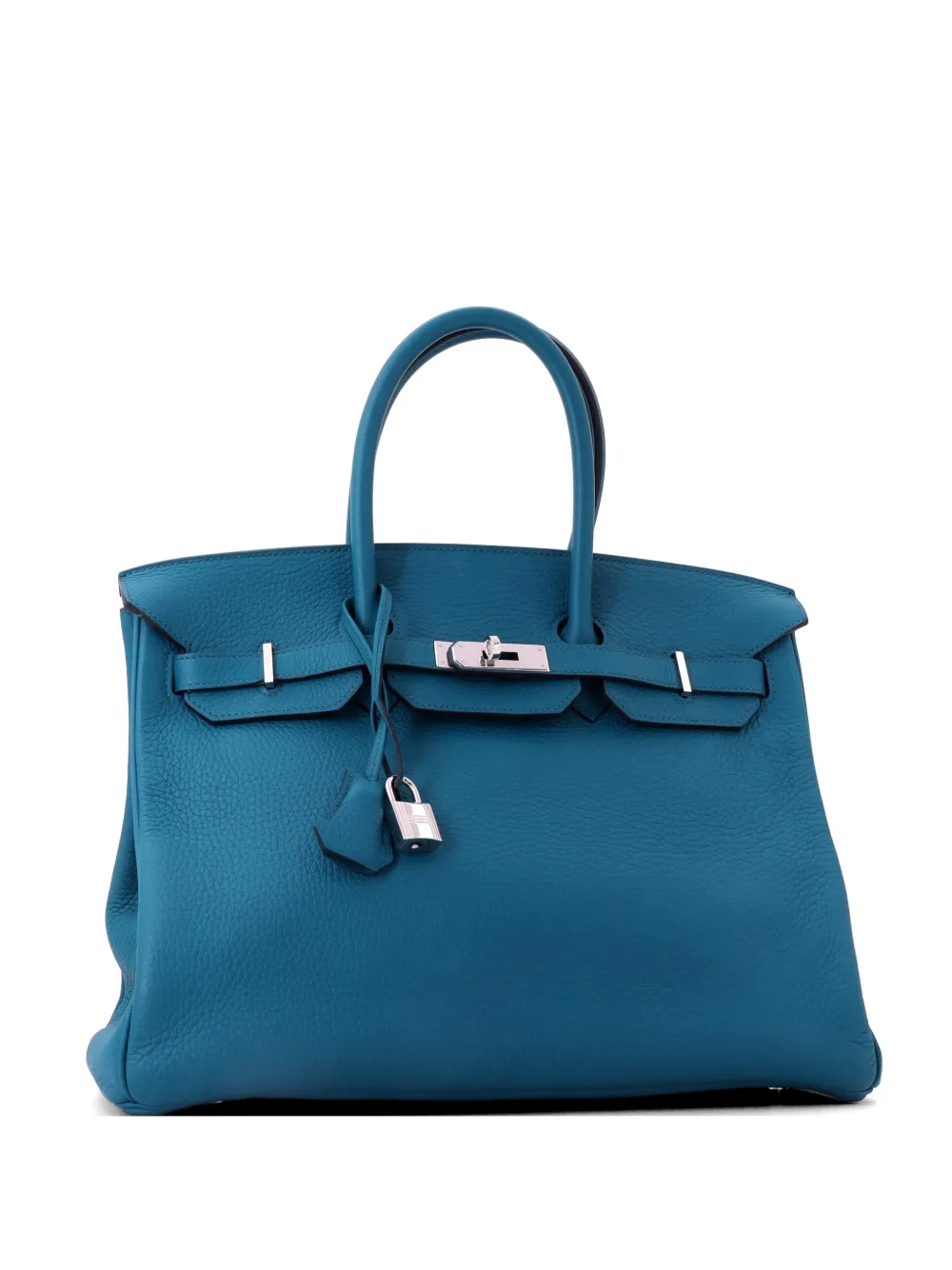Hermès Pre-Owned Birkin Handbag Blue Clemence with Palladium Hardware 35 tote bag