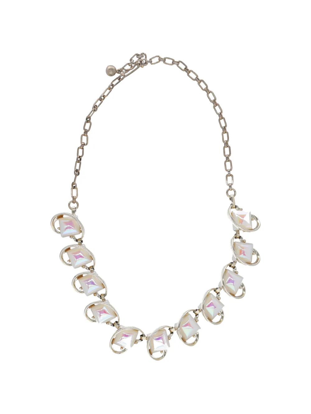 Kenneth Jay Lane Vintage embellished chain necklace - Argento