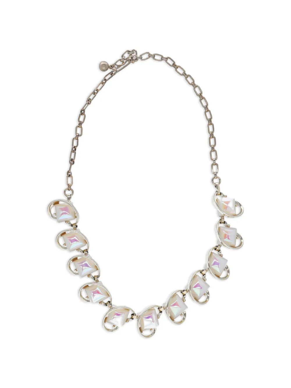 Kenneth Jay Lane Vintage embellished chain necklace - Argento