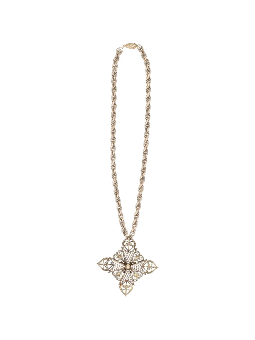 Dolce & Gabbana Pre-Owned filigree crystal-embellished necklace - Oro