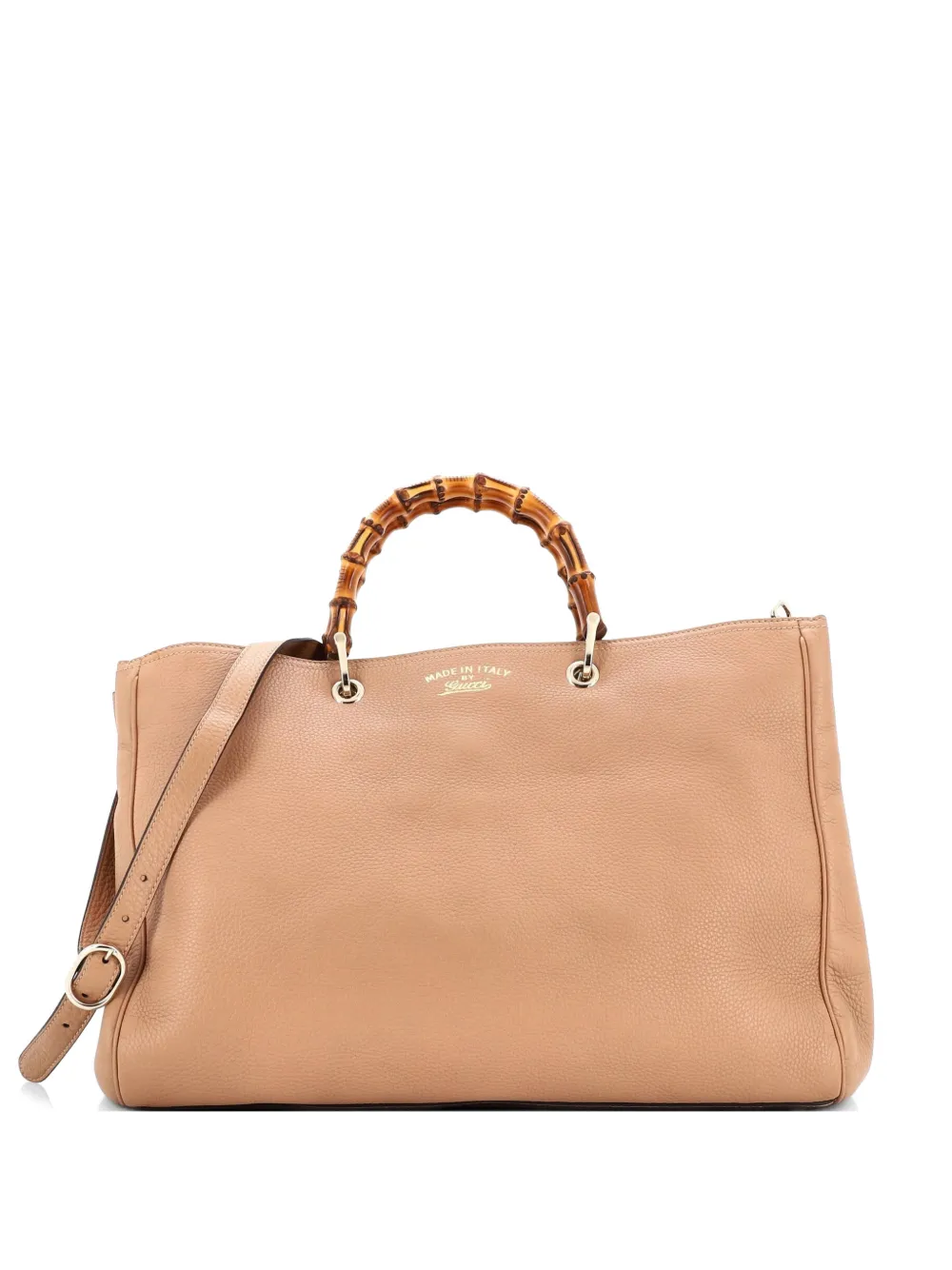 Gucci Pre-Owned Große Bamboo Tote Bag aus Leder - Nude