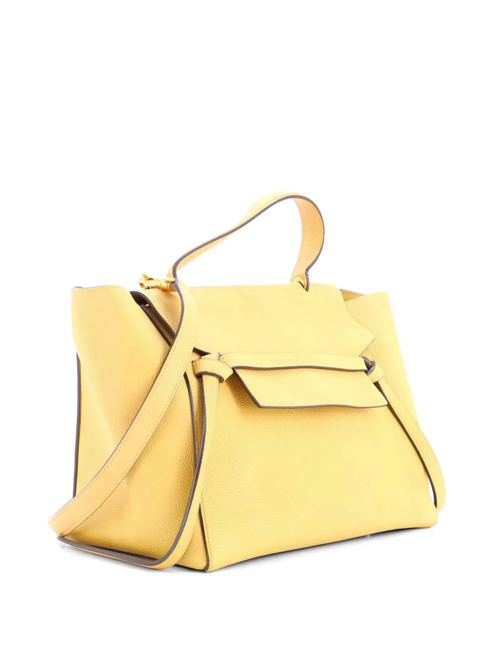 Celine Pre-owned Belt Bag Textured Leather Mini Shoulder Bag in Yellow, view 3