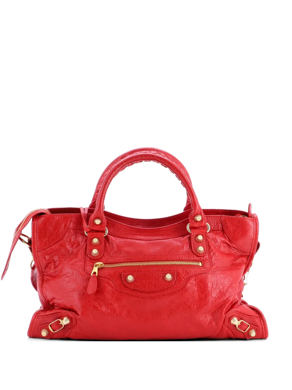 Balenciaga Pre-Owned City Giant Studs Bag Leather Medium satchel - Rosso