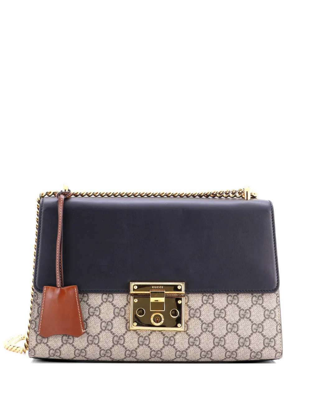 Gucci Pre-Owned Padlock GG Coated Canvas and Leather Medium shoulder bag - Nero