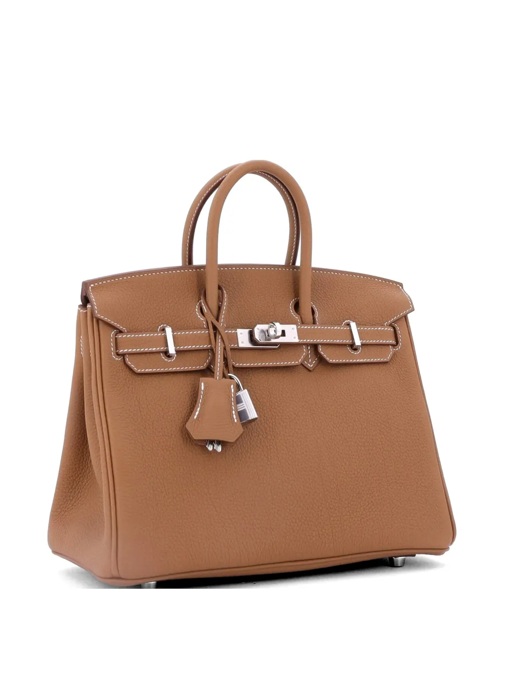 Hermès Pre-Owned Birkin Handbag Brown Togo with Palladium Hardware 25 tote bag - Marrone