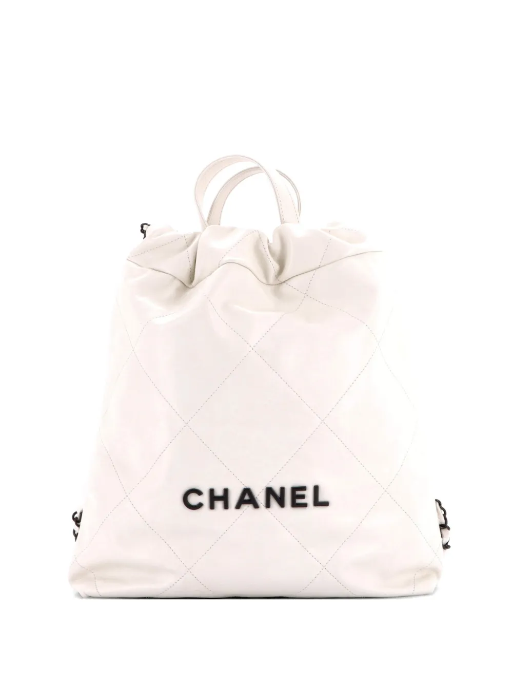 CHANEL Pre-Owned 22 Chain Quilted Calfskin Medium backpack - Bianco