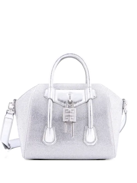 Givenchy Pre-Owned bolsa satchel Antigona Lock Bag Crystal Embellished Satin Mini
