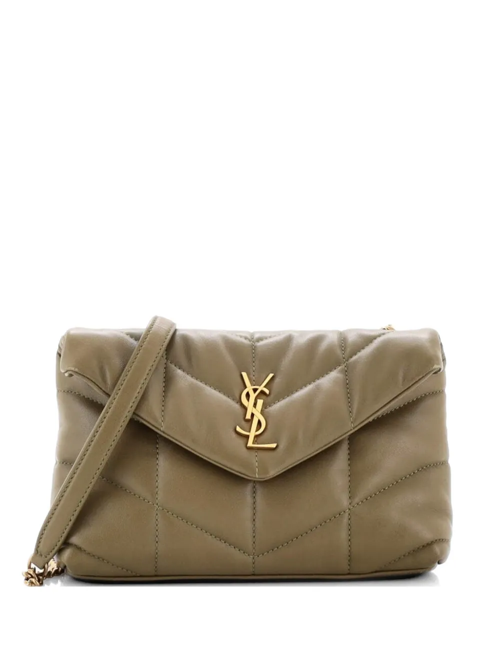 Saint Laurent Pre-Owned Loulou Puffer Shoulder Bag Quilted Leather Mini crossbody bag - Verde