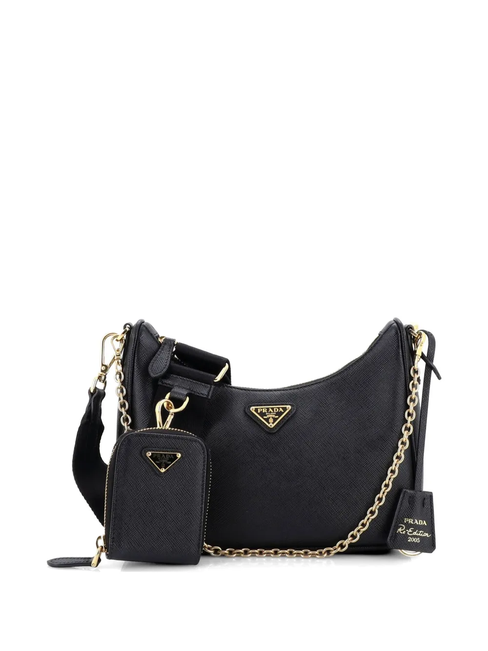 Prada Pre-Owned Re-Edition 2005 Shoulder Bag Saffiano Leather Small crossbody bag - Schwarz