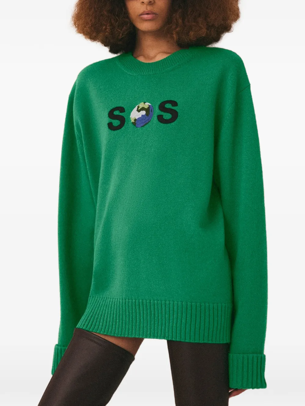  Stella Mccartney Jersey Con Bordado Sos - Verde 