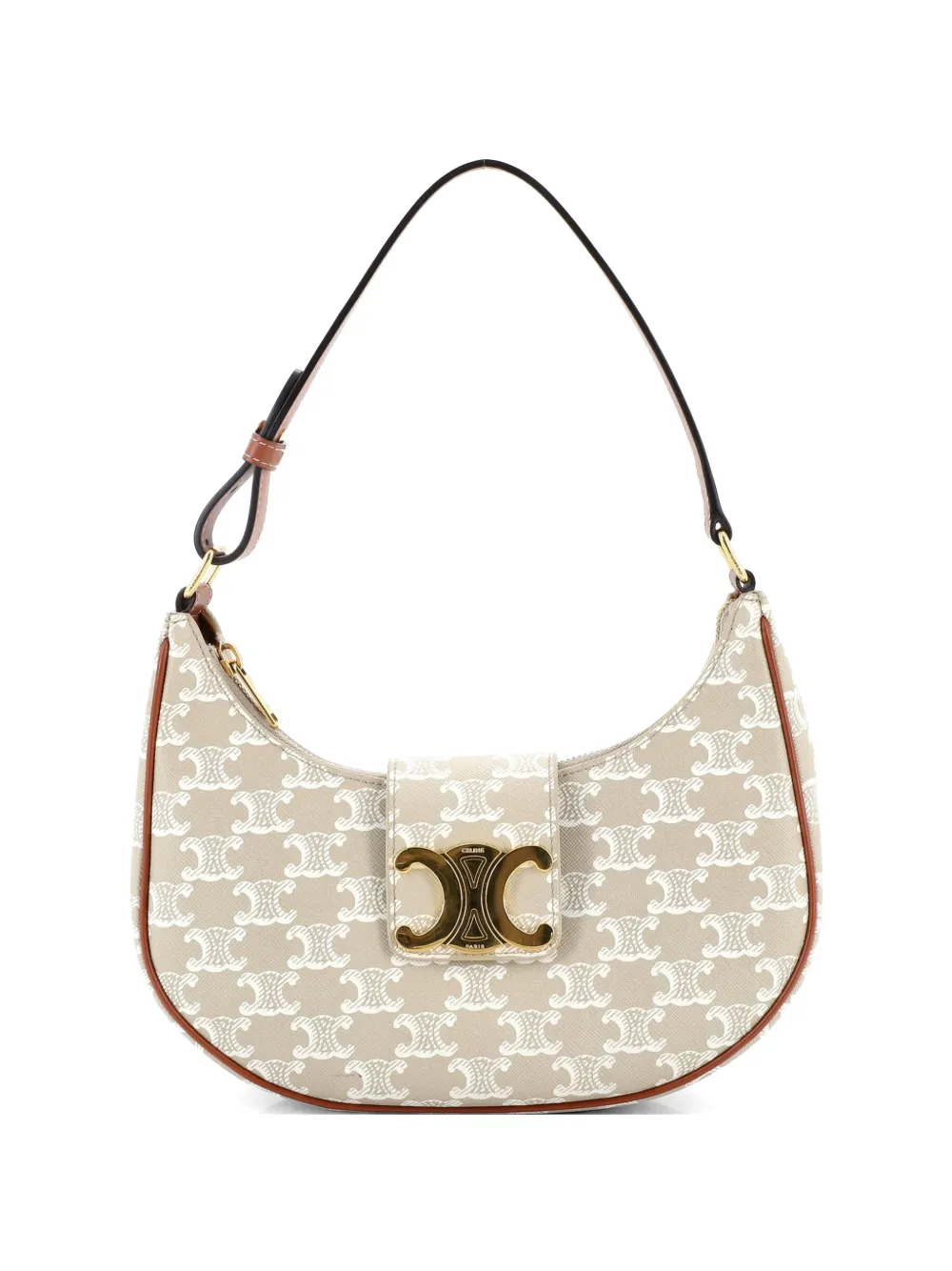 Celine Pre-Owned Ava Triomphe Bag Triomphe Coated Canvas shoulder bag - Marrone