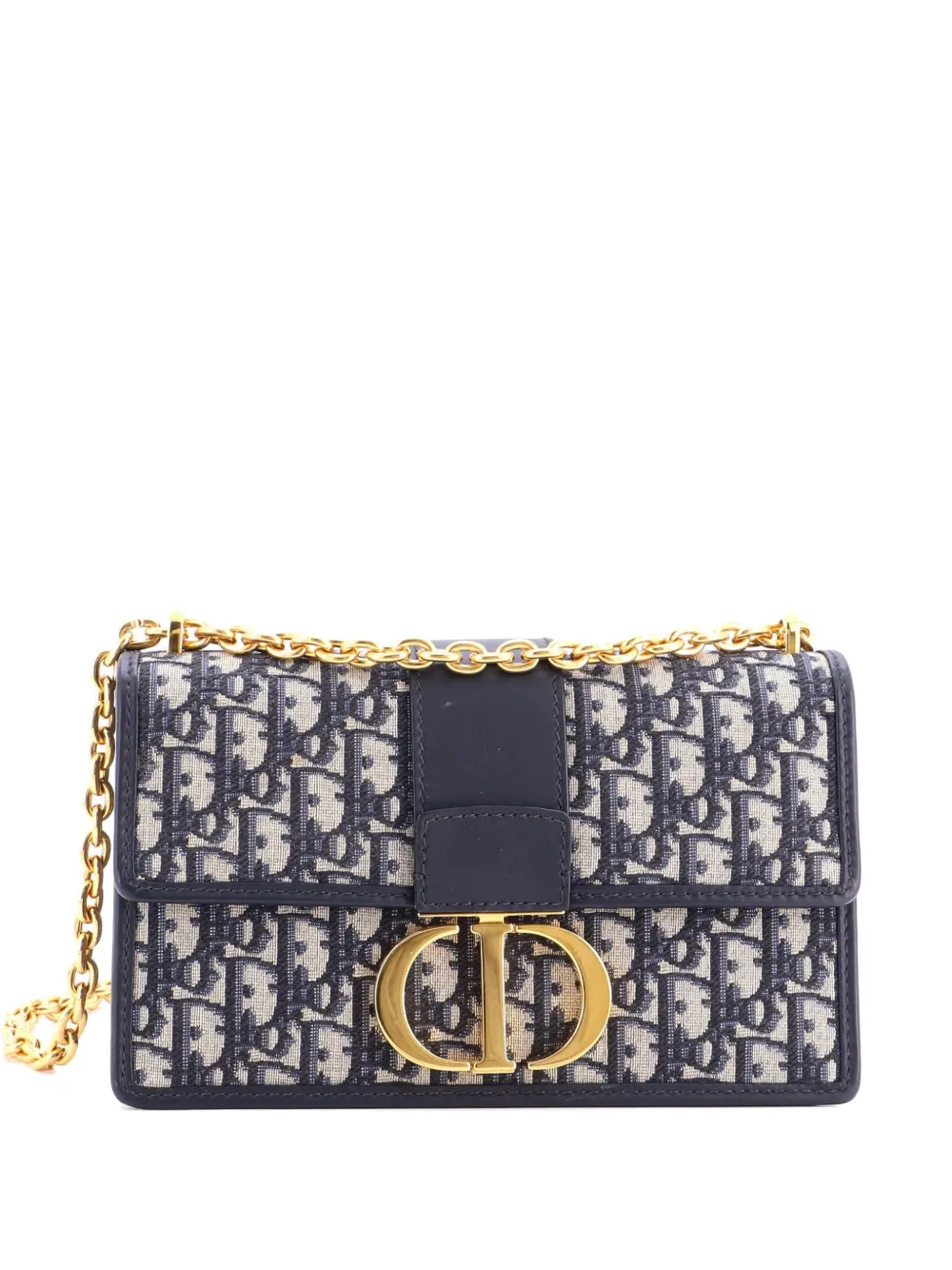 Christian Dior Pre-Owned 30 Montaigne Chain Flap Bag Oblique Canvas shoulder bag - Blu
