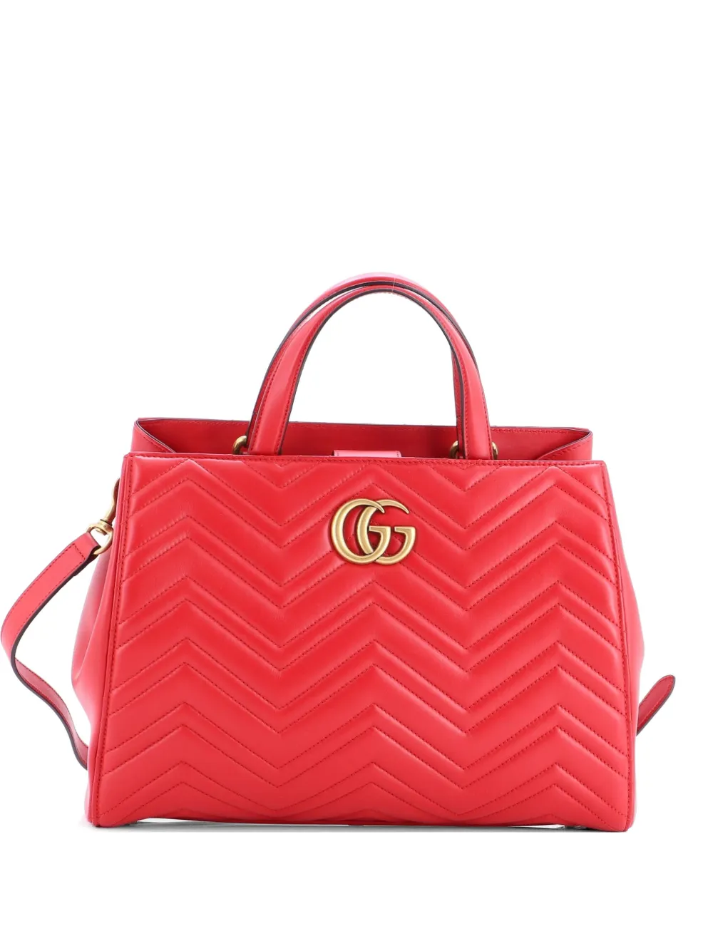 Gucci Pre-Owned GG Marmont Matelasse Leather Medium tote bag - Rosso