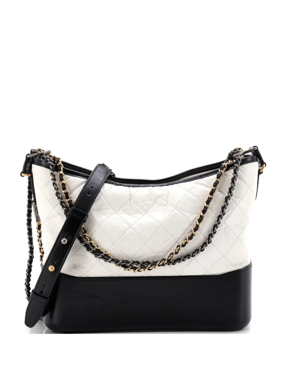CHANEL Pre-Owned Gabrielle Quilted Aged Calfskin Medium hobo bag - Black