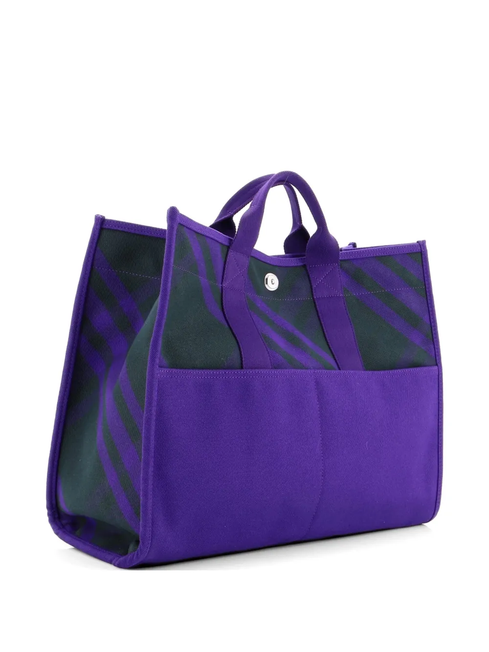 Burberry Pre-Owned Open Shopper Check Canvas Large tote bag - Purple
