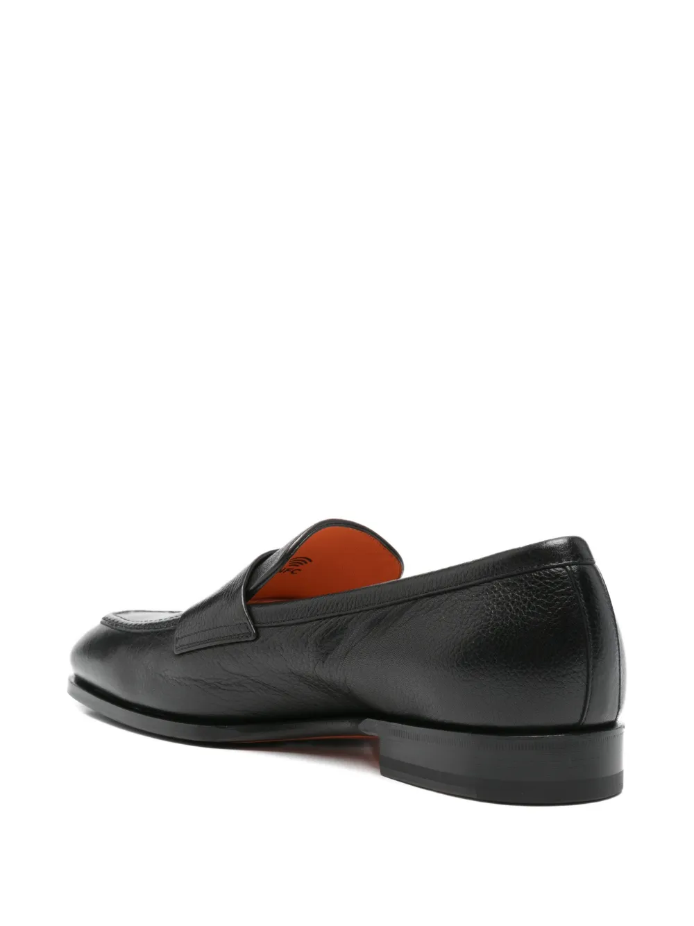 Santoni Adrian grained-leather loafers Zwart