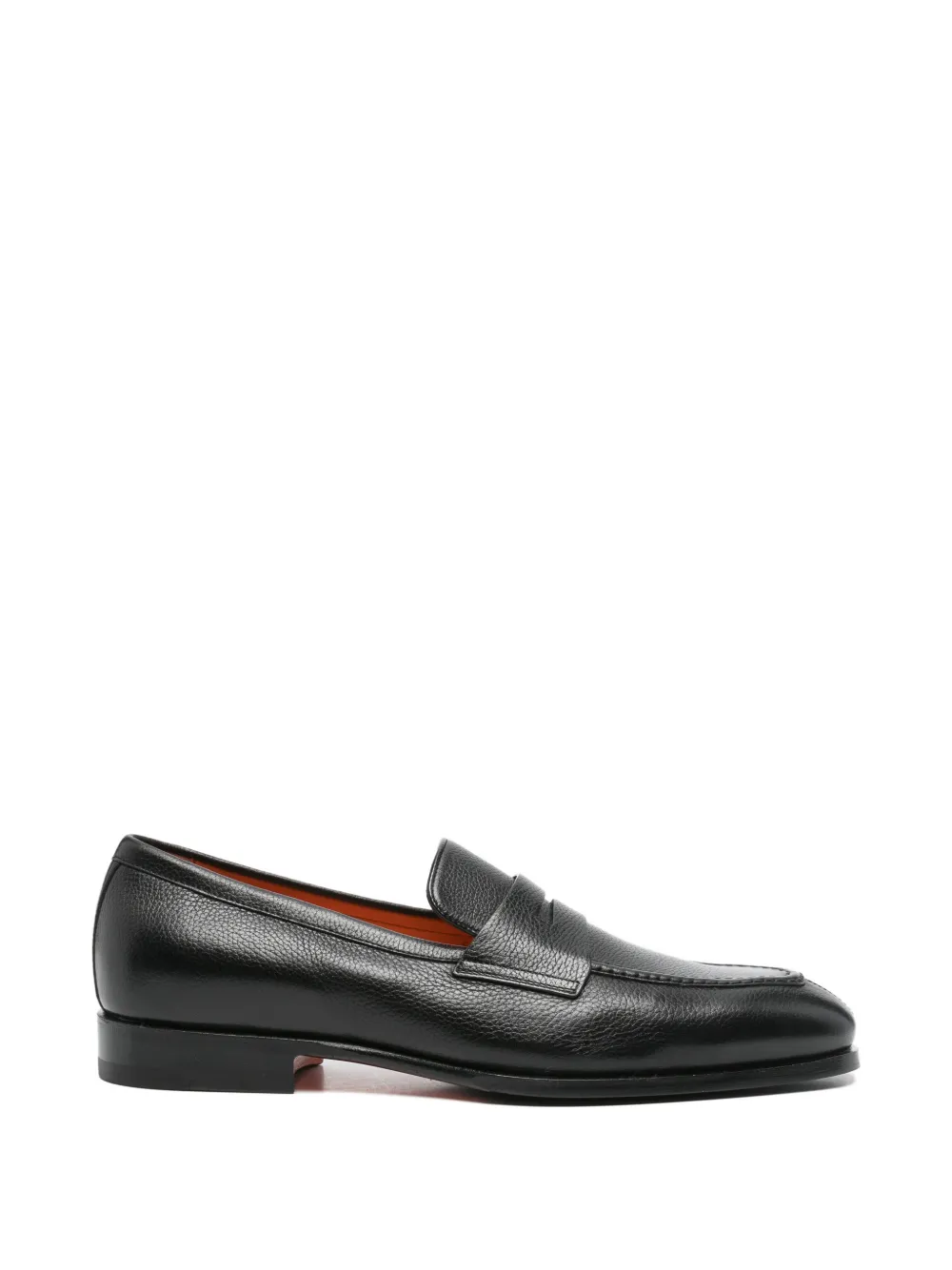 Santoni Adrian grained-leather loafers - Nero