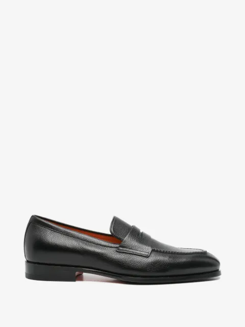 Santoni Adrian grained-leather loafers