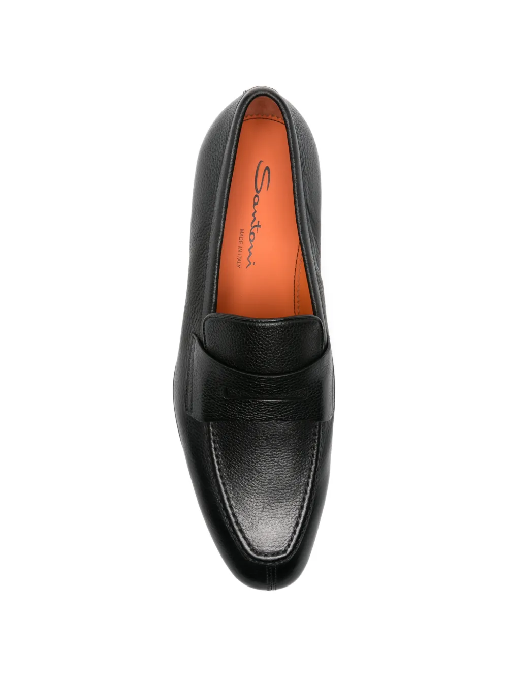 Santoni Adrian grained-leather loafers Zwart