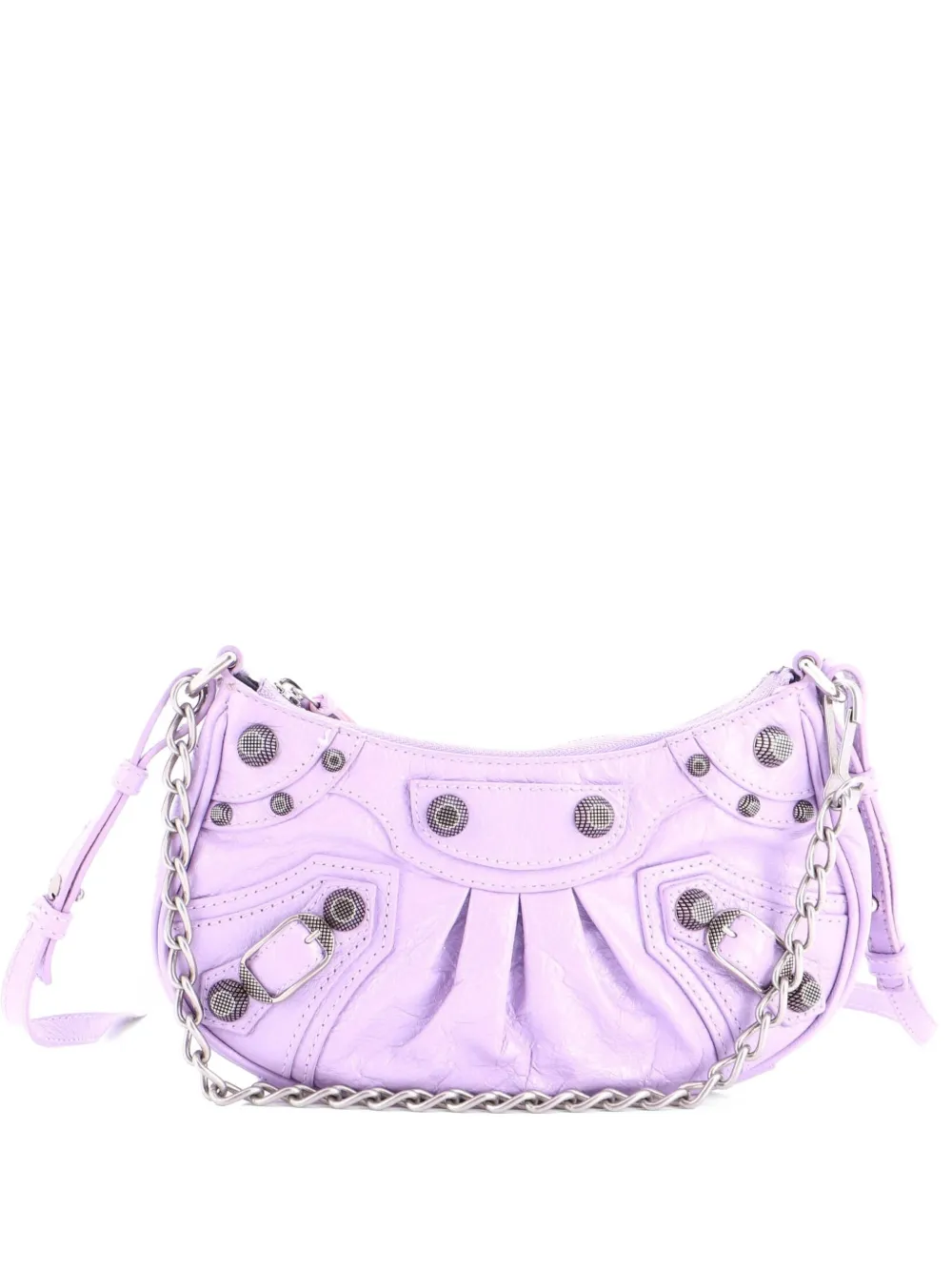 Balenciaga Pre-Owned Le Cagole Giant Studs Shoulder Bag Leather Mini crossbody bag - Viola