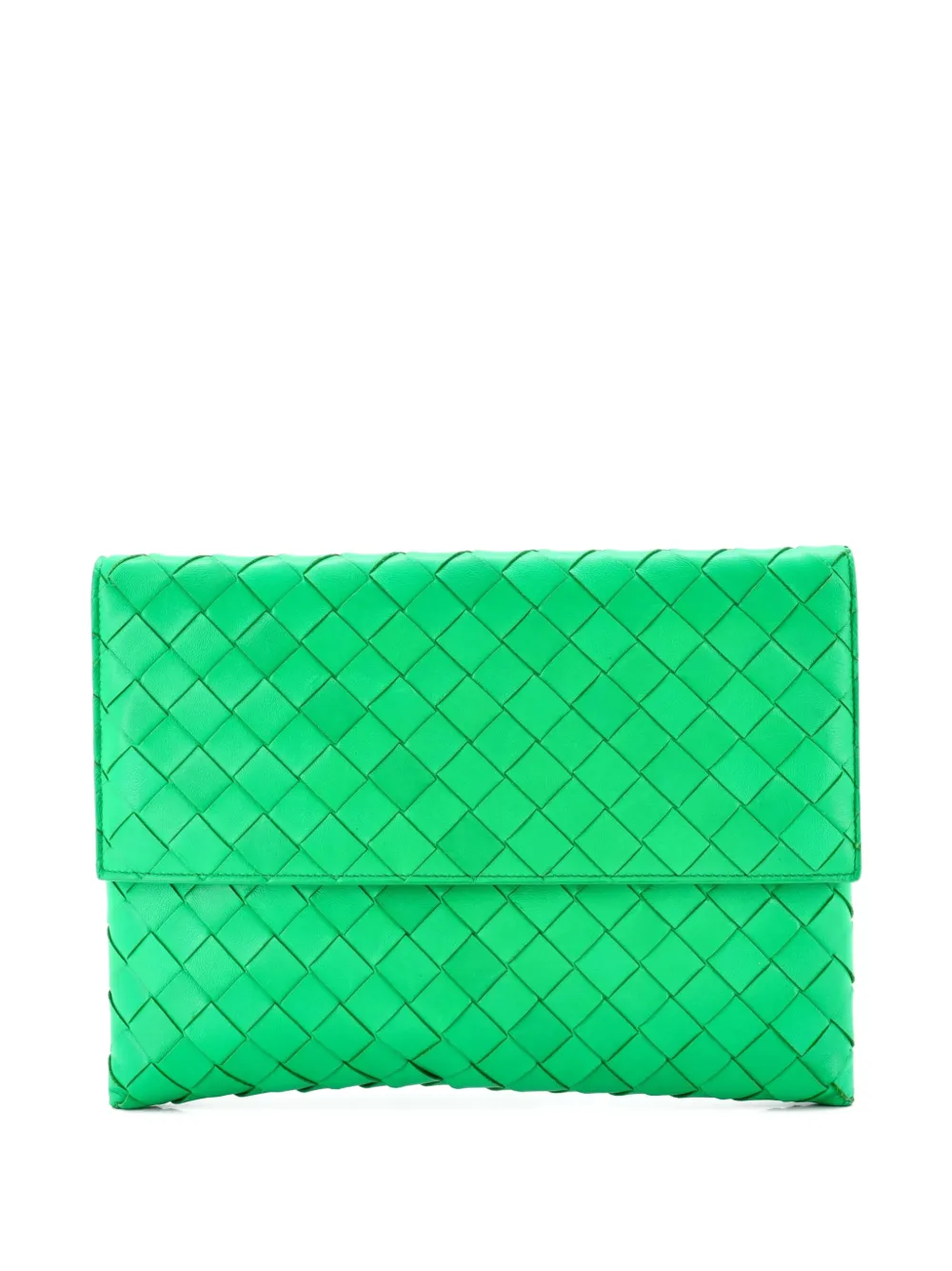 Bottega Veneta Pre-Owned Cassette Flat Maxi Intrecciato Leather Small pouch - Verde