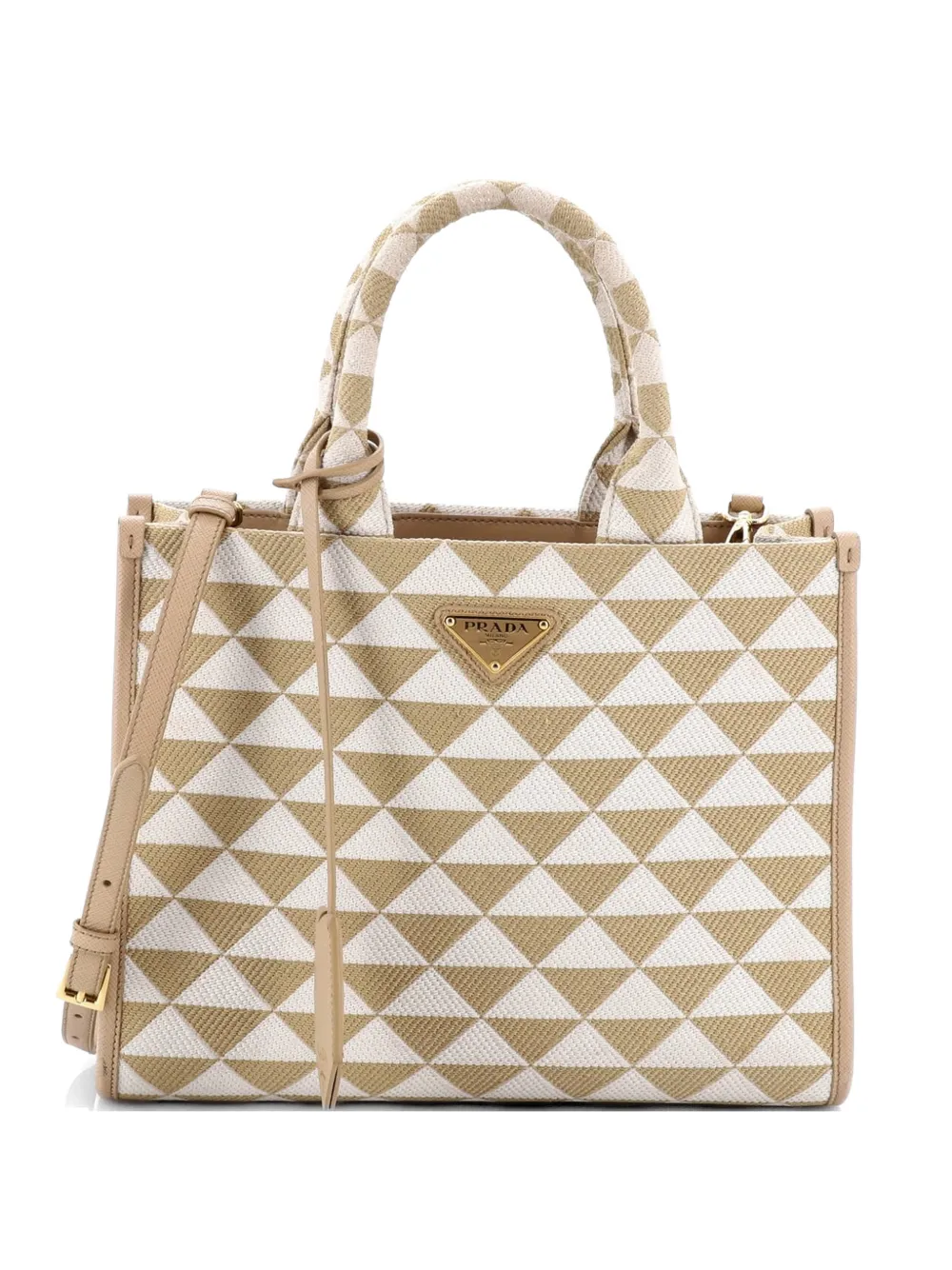 Prada Pre-Owned Symbole Shopper Jacquard Small tote bag - Toni neutri