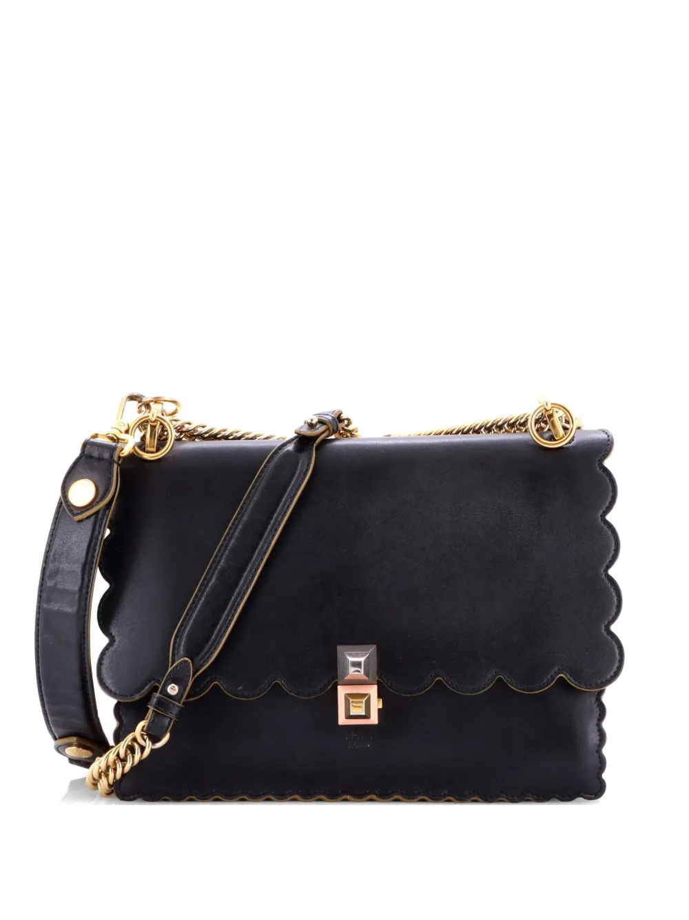 Fendi Pre-Owned Kan I Bag Leather Medium shoulder bag - Black